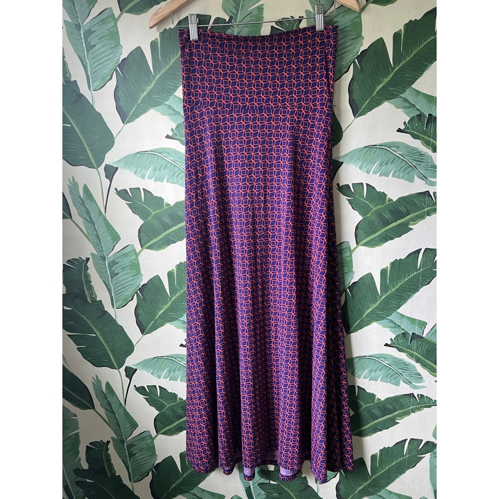 LuLaRoe Maxi Skirt Womens XS‎ Purple Geometric